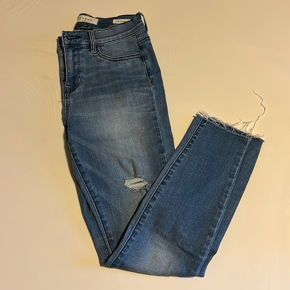 Pacsun power super stretch distressed jeans. High rise ankle jeggings